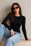 Women's Crew Neck Tight Basic 3-Piece Blouse - 7