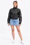 Women's Street Style Black Faux Leather Jacket - 6