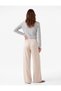 Women Beige Plain Trousers - 2
