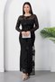 Crew Neck Front Tie Glitter Dress Dks1469
