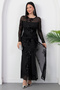 Crew Neck Front Tie Glitter Dress Dks1469 - 5