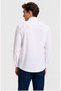 Men's White Slim Long Sleeve Basic Shirt - 5