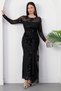 Crew Neck Front Tie Glitter Dress Dks1469 - 4