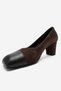 Oscott Brown Suede Leather Women's Thick Heeled Shoes - 8