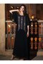 Black Rhinestone-Front Maxi Dress - 3