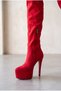 Zev Red Suede Platform Special Design Heeled Women's Shoes - 3