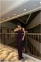 Sandy Fabric One-Shoulder Maxi Dress · Color: Purple · Size: L BX