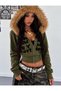 Y2K Trend Furry Printed Cardigan Streetwear Cardigan with Femuar/ Streetwear Y2K - 4