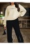 Plus Size Crewneck Los Angeles Printed 100% Cotton 3 Yarn Spanish Cuff Winter Women's Track Suit Set