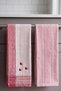 2-Piece Striped and Embroidered Kitchen and Hand Towels, Drying Cloths |   High Absorbency, Fast Drying |   40X60 cm