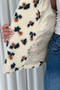 Women's Patterned Stand Collar Zippered Lined Plush Coat - 6