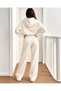 Women's Oversize Hooded Sweatshirt Wide Leg Sweatpants 100% Cotton Ribbed 2-Piece Set - 3