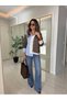 Mink Color Knitwear Striped Design Shirt - 3