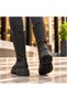 Women's Black Long Lace-Up Boots – Thick-Soled Casual and Stylish Boots - 3
