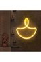 Home Care LED Diya Neon Wall Light Warm Golden Glow Festive Lamp for Diwali, Home Temple, Living