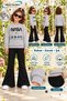 Winter, Spring, and Autumn Girls' Black Spanish Flared Bottoms and Gray Sweat Top - 2