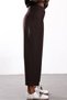Brown Wide Pleated Fabric Trousers 17953 - 4