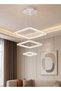 AL THURAYAT Luxury Modern LED Ceiling Chandelier with Remote – 3 Square Ring Design, 3 Color - 5
