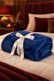 190*215 Welsoft-Polar Navy Blue Double Bedspread-Blanket - 4