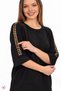 Women's black pool neck sleeve trople lycra elite yarn thin knitwear blouse - 3
