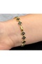 Xuping Stone Embellished Vintage Flower / Clover Motif Elegant Bracelet - Stainless Steel - 3