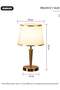 DUNISO Modern Bedside Lamp Simple Desk Lamp,Metal Table Lamp,Bedroom Lamp Electroplated Brass Stem - 2
