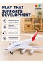 Diecast Metal Airplane Model Toy for Kids, Pull-Back Aircraft Model Plane with Light - 3