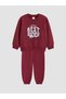 Lcw Baby Burgundy Printed Baby Boy Tracksuit Set - 2