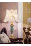 DUNISO Ceramic Table Lamp,Small Bedside Lamp with Linen Shade, Leaf Textured Ceramic Base,Desk Lamp - 5