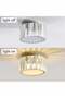 LOOPITYS Modern crystal ceiling light fixture, mini embedded crystal pendant light, height 4.7 - 4