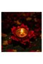 Shreeji Lotus Shape Large Kuber Diwali Diya Gold/Red 6inch - 4