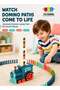 Kid's Domino Train Blocks Set- 60 Pieces, 3-8 Year Old - 2
