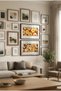 2 Pieces of Black Wooden Framed Horizontal Wooden Painting with Pvc Panels - Yellow Daisy Garden Themed - Home, Business and Office Decoration Painting - 3