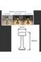 Dunekart Table Lamp Metal Gold Touch Sensor - LED Rechargeable Cordless Desk Light with 3 - 5