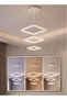 AL THURAYAT Luxury Modern LED Ceiling Chandelier with Remote – 3 Square Ring Design, 3 Color - 2