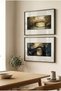 2 Pieces of Black Wooden Framed Modern Horizontal Wooden Painting with Pvc Panels in Golden Yellow and Coffee Tones - Home, Business, and Office Decoration Painting - 5