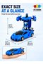 2-in-1 remote control toy, Transforming Remote Control Robot Car for Kids, Blue RC - 4