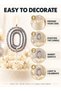 Silver Number 0 Candle for Birthday Cake Decoration, Metallic Finish Party Cake Topper - 4
