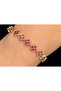 Xuping Stone Embellished Vintage Flower / Clover Motif Elegant Bracelet - Stainless Steel