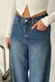 Women's Elastic Waist Tencel Jeans with Wide Legs and Comfortable Cut - 6