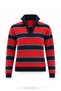 Navy Blue Polo Collar Striped Sweater 261174