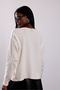 Cream Stone Embroidered Boat Neck Sweater 251189 - 6
