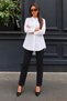 Women's Oversize Long Sleeve Basic White Shirt - 6