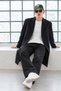 Men's Classic Buttoned Premium Navy Blue Coat - 2