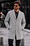 Men's Kaşe Classic Cut Trendy Gray Coat