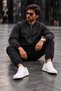 Men's Seasonal Zippered Casual Black Raincoat - 6