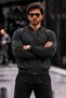 Men's Seasonal Zippered Casual Black Raincoat - 3