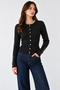 Women's Crew Neck Snap Fastener Knitwear Cardigan