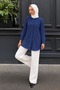 Women's Oversize Long Sleeve Basic Indigo Shirt