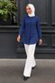 Women's Oversize Long Sleeve Basic Indigo Shirt - 4